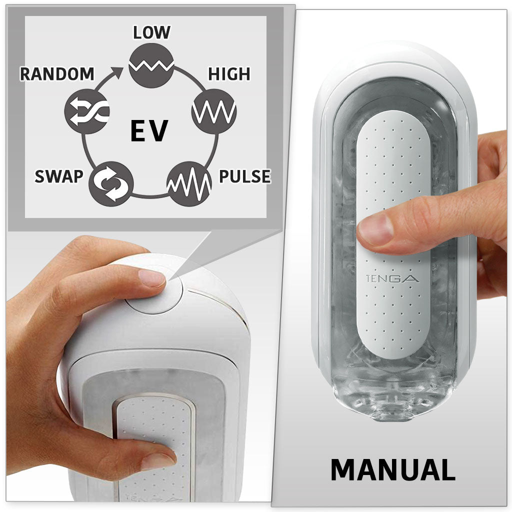 Tenga Flip Zero White Choice of Manual or Electric Vibration (EV)