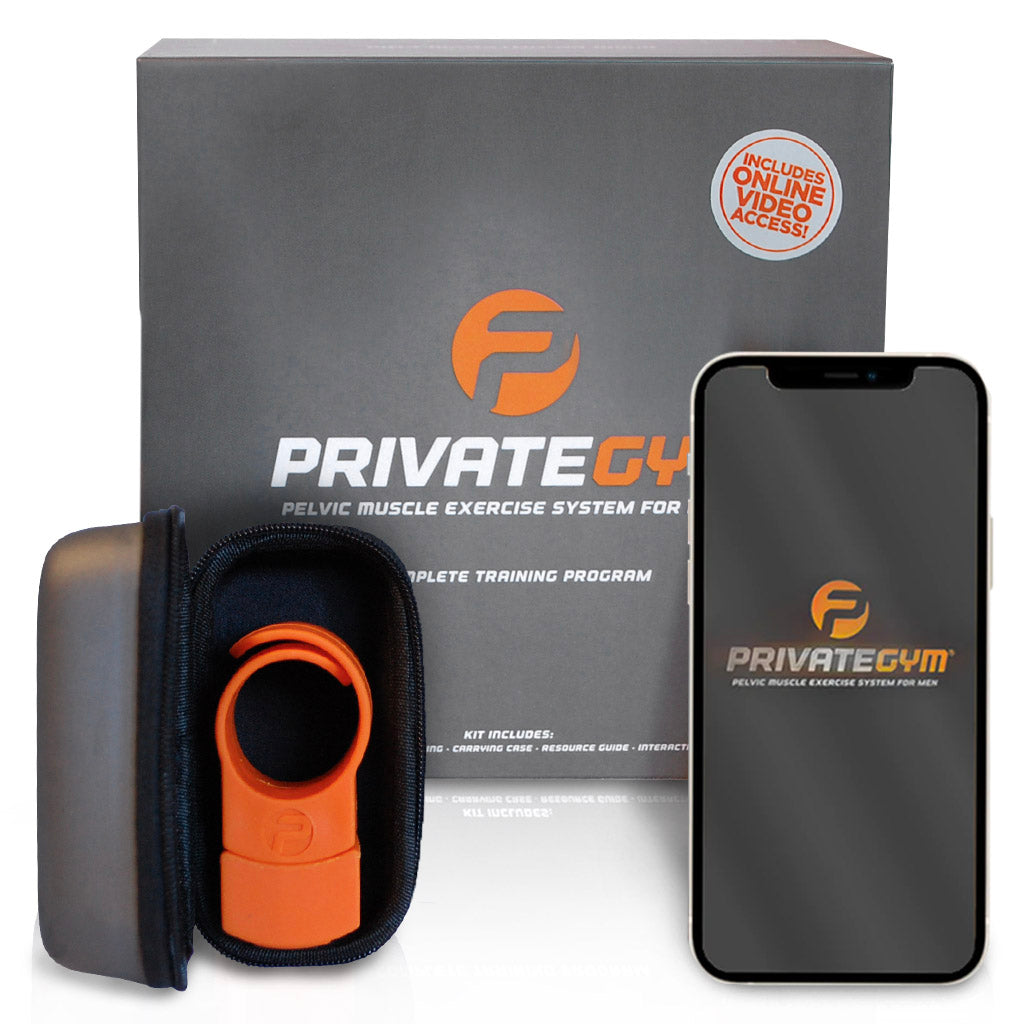 Private Gym Complete Training Program orange with mobile phone