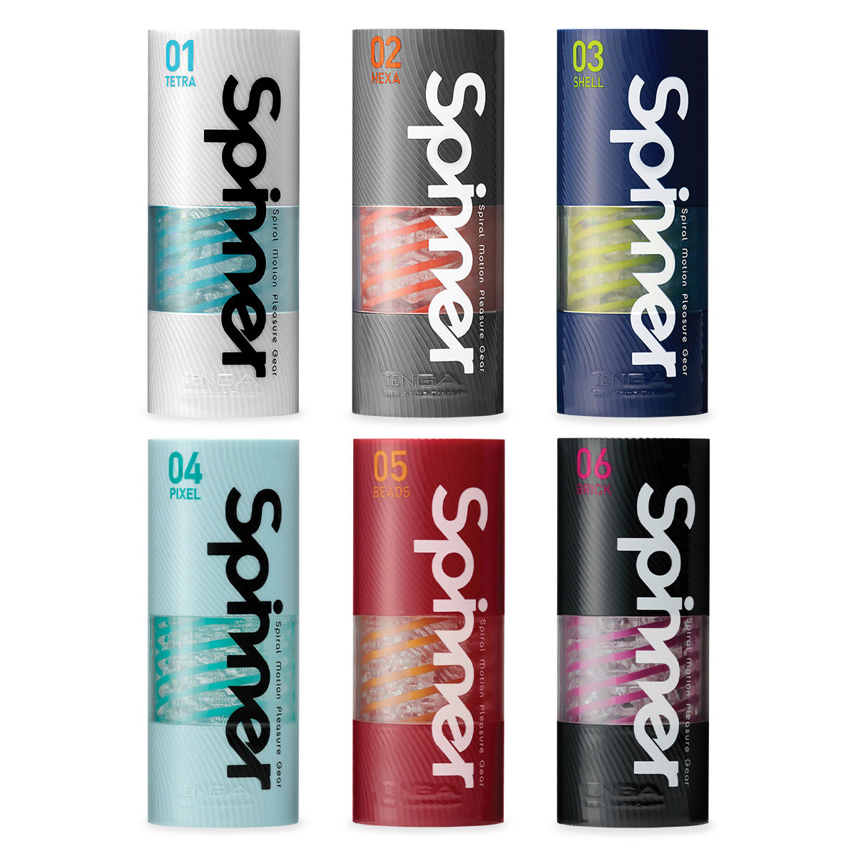 Tenga Spinner Spiral-Motion Male Masturbator 01-06 Full Set