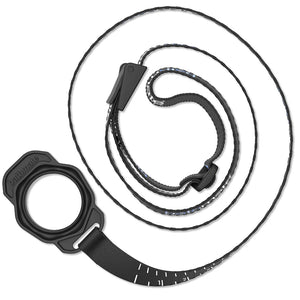 Shower Strap for Hydromax Penis Pump rolled up in a circle top view