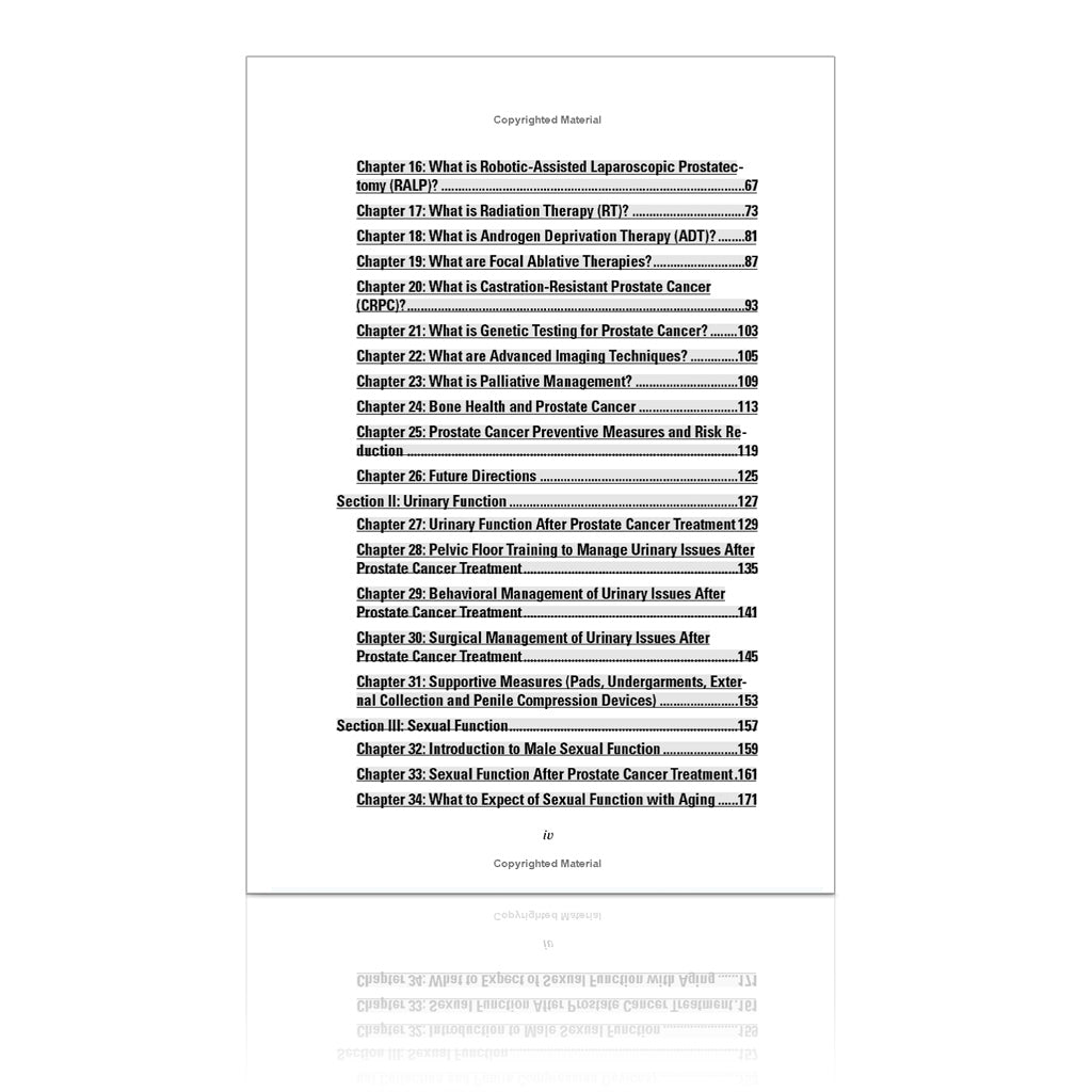 Prostate Cancer 20/20 Book Table of Contents 2 Manual / Yes Manual / No Automatic / Yes Automatic / No