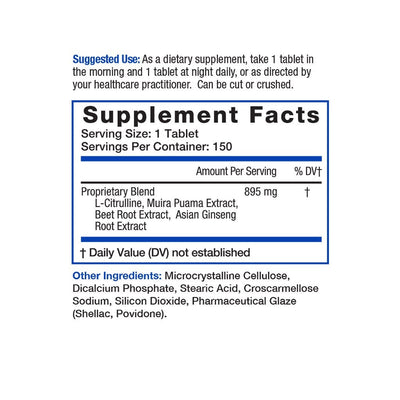 AFFIRM Nutritional Supplement for Erectile Dysfunction Supplement Facts 60-count 150-count