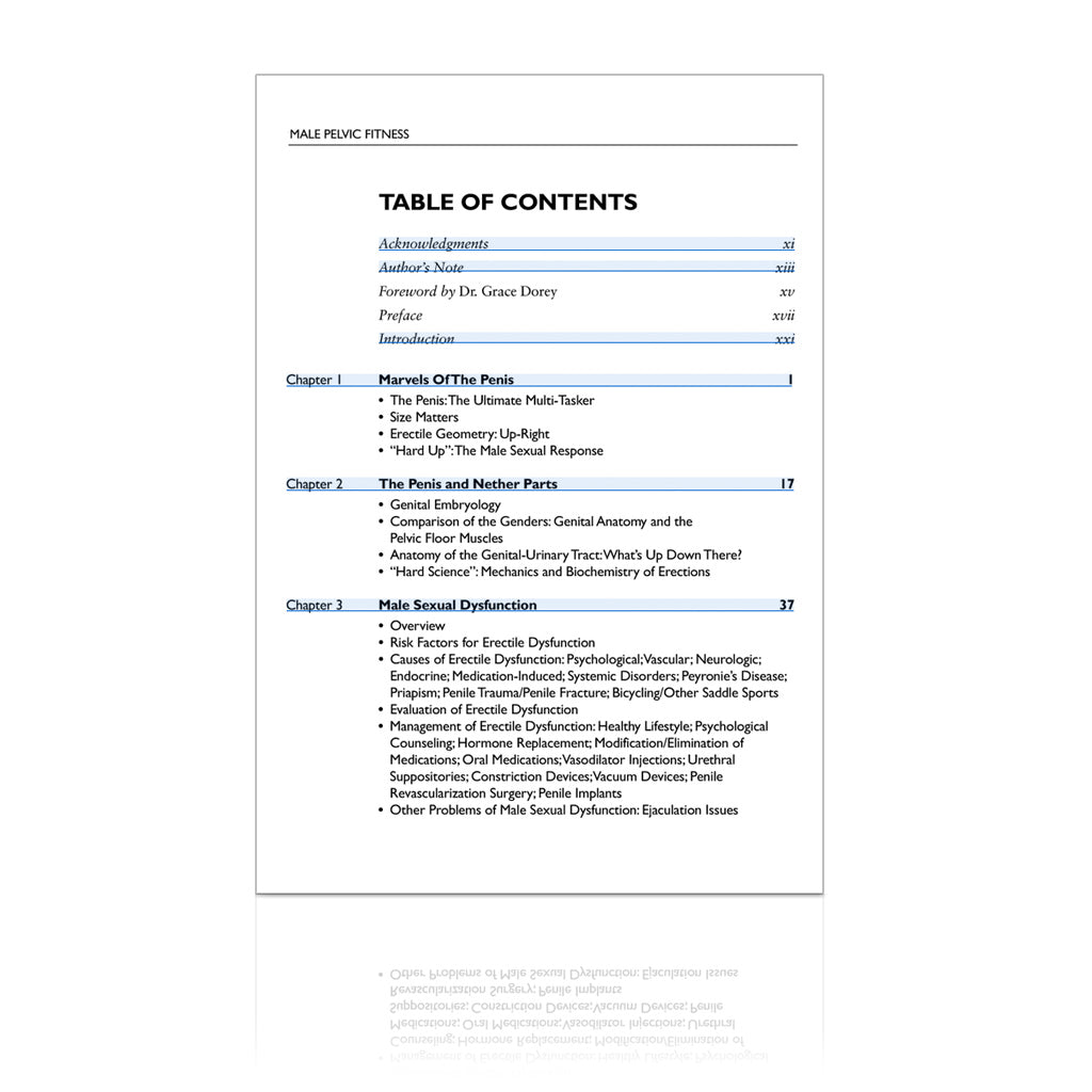 Male Pelvic Fitness Book by Dr. Andrew Siegel Table of Contents #1