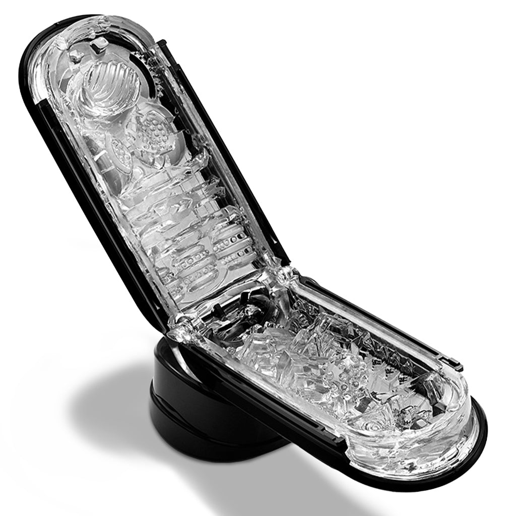 Tenga Flip Zero Black Male Stimulation Device Black Flip Open View Manual